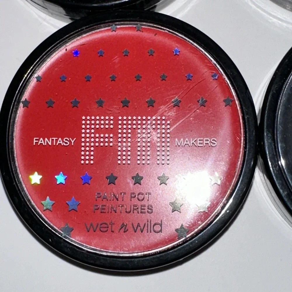 Wet n Wild Fantasy Makers Paint Pot 4pc Set Black White Red Iridescent Makeup